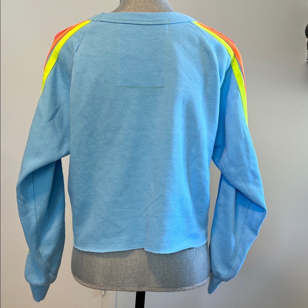 Aviator Nation Classic Cropped Bolt Stitch Crew Sweatshirt US Women’s M - Picture 2 of 6